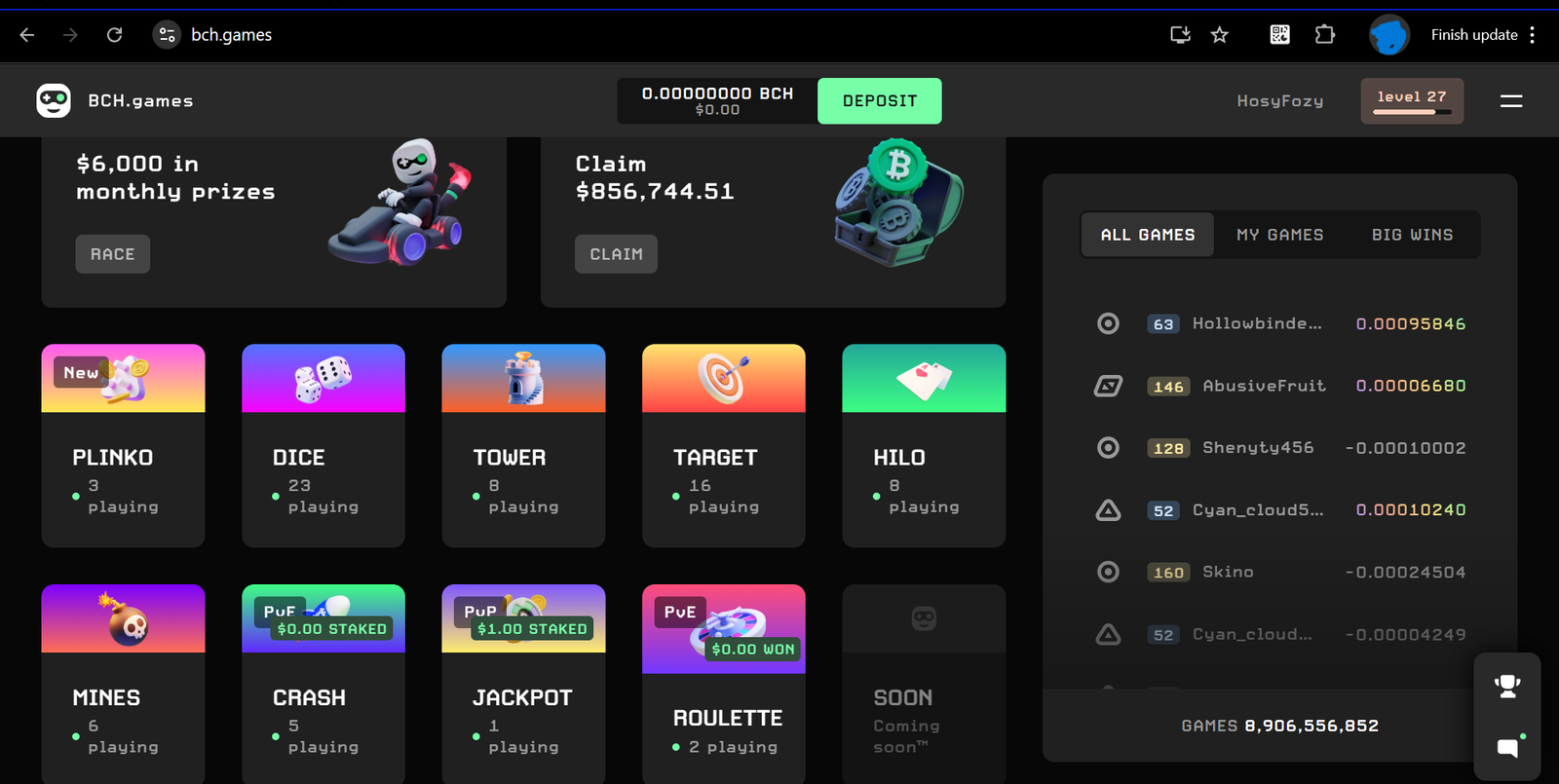 BCH Games Overview